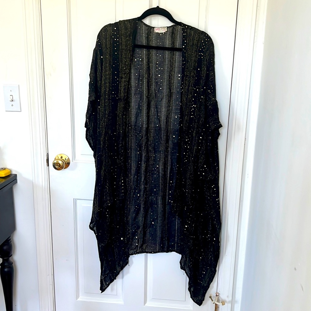 Free people kimono style long wrap/open cardi
